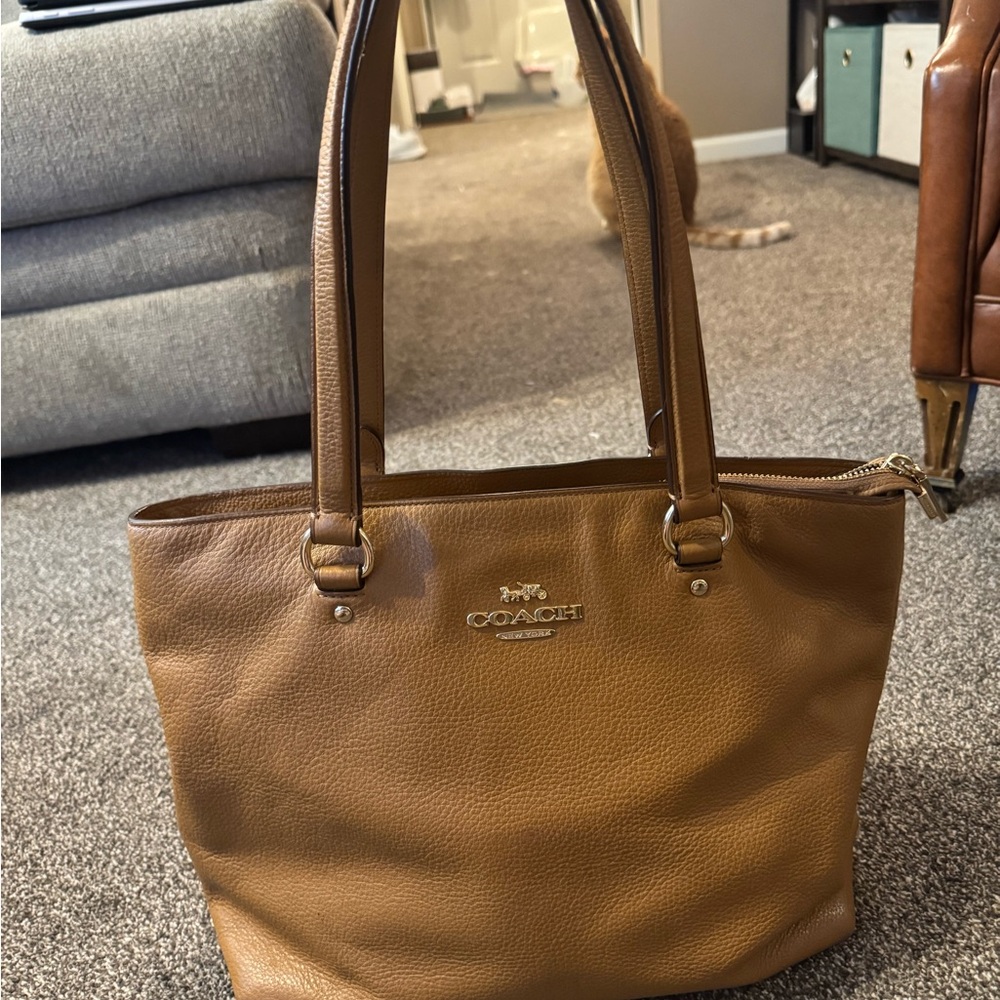 Coach Brown Leather Bay Tote Bag